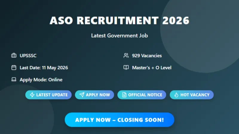 UPSSSC ASO 929 Vacancy 2026