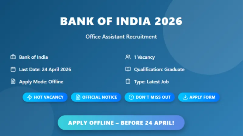 Bank of India Office Assistant