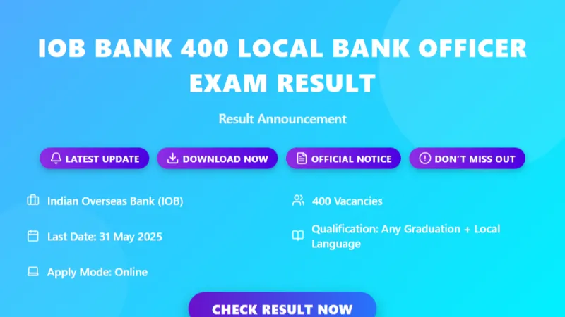 IOB Local Bank Officer (LBO) Result 2025