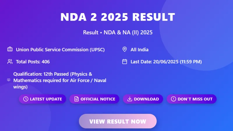 NDA 2 2025 Result
