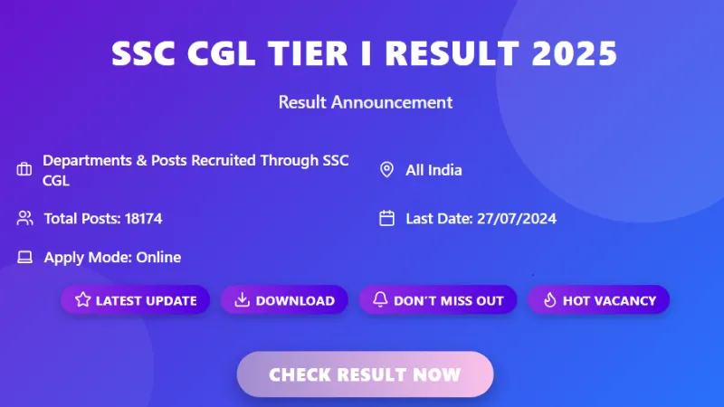Tier I Result (SSC CGL Tier I Result)