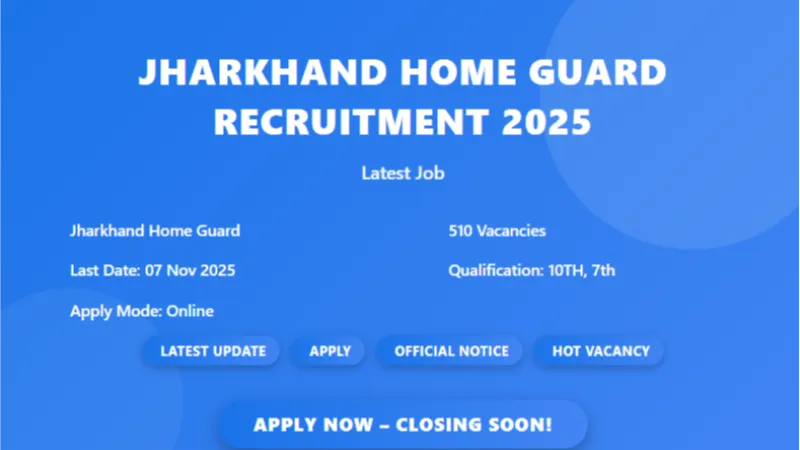 Jharkhand Home Guard Recruitment 2025 – 510 Home Guard Posts
